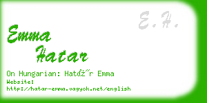 emma hatar business card